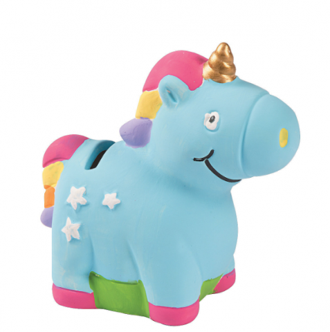 colorful ceramic unicorn piggy bank