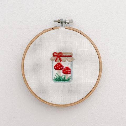 mushroom cross stitch