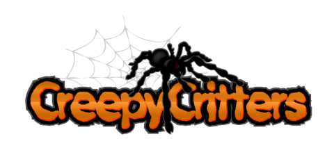 creepy critters logo with spider