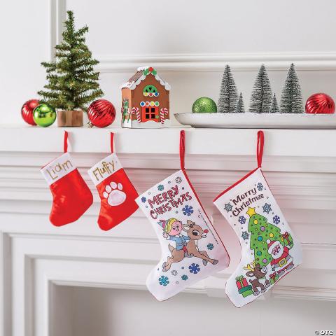 Image of stockings hanging on a chimney