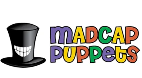 Madcap Puppets logo with a smiling top hat