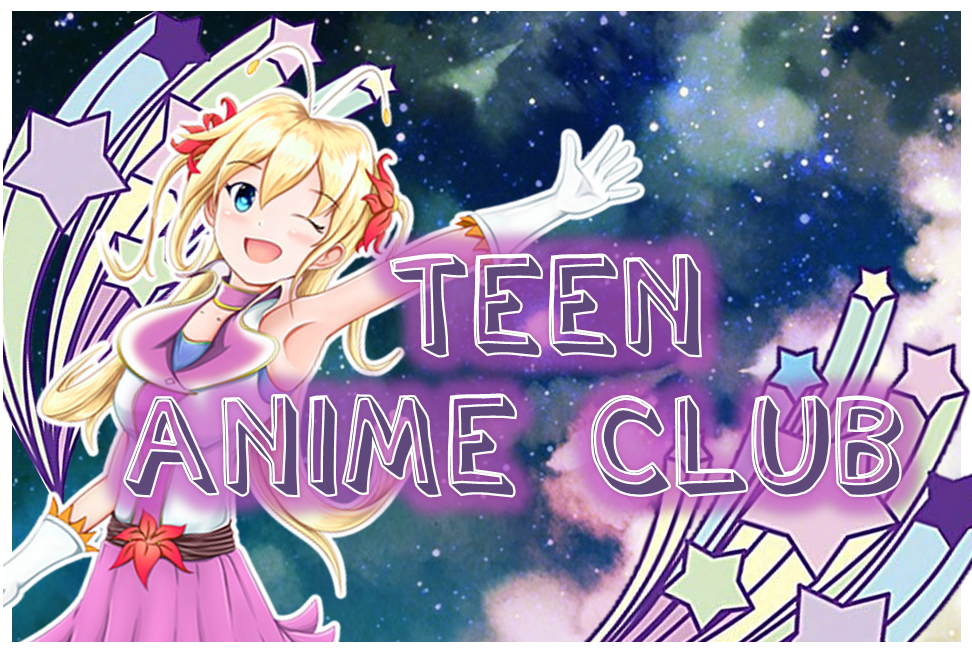 generic female anime character stars anime club logo 