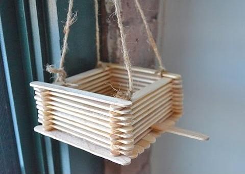 popsicle stick bird feeder