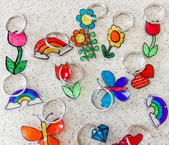 colorful shrinkydink keychains