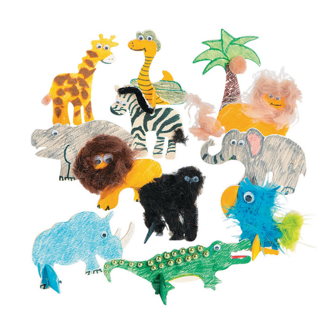 wooden safari animals