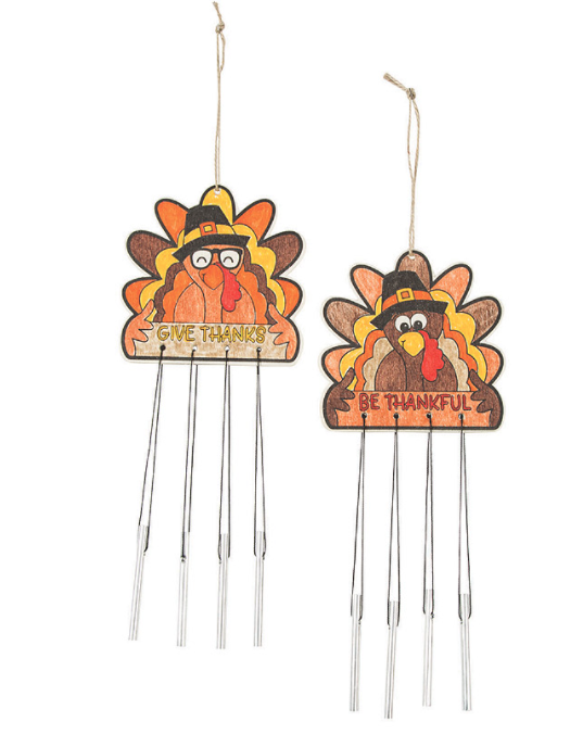 wooden turkey windchimes