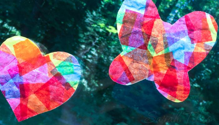 colorful paper suncatchers